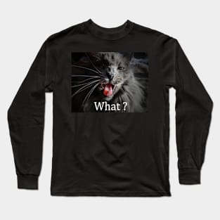 Funny "What" cat Long Sleeve T-Shirt